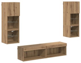 vidaXL Μονάδα Τοίχου Τηλεόρασης 6 pcs Artisan Oak Επεξεργασμένο ξύλο