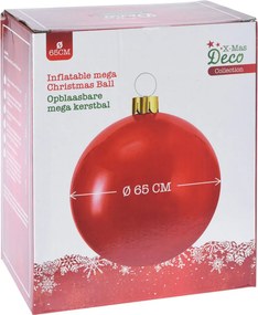Χριστουγεννιάτικη Μπάλα Φουσκωτή (Φ65) K-M Red 491030290