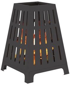 vidaXL Φωτιά Μαύρο 50 x 50 x 70 cm Κρύα έλαση από χάλυβα