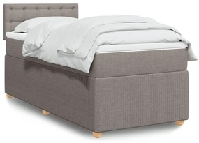 vidaXL Κρεβάτι Boxspring με Στρώμα Taupe 100 x 200 εκ. Υφασμάτινο