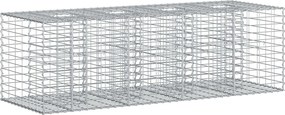 vidaXL Ανασηκωμένο κρεβάτι gabion Ασημί