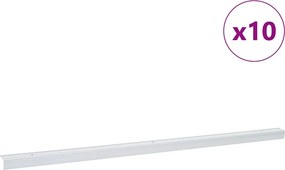 vidaXL Προστατευτικά ακμών σκάλας 10 pcs Ασημί 67 x 3.5 x 3 εκ.