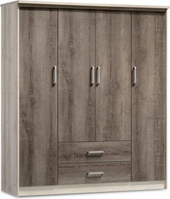 Ντουλάπα ρούχων τετράφυλλη OLYMPUS pakoworld χρώμα castillo-toro 159x57x183εκ