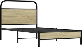 vidaXL Πλαίσιο Κρεβ. Χωρ. Στρώμα Sonoma Δρυς 90x200 εκ. Επεξ. Ξύλο