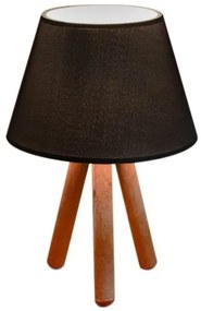 Επιτραπέζιο Φωτιστικό Lander Ύφασμα Pvc-ξύλο 22x17x32εκ Megapap-GP029-0020,3-Μαύρο GP029-0020,3