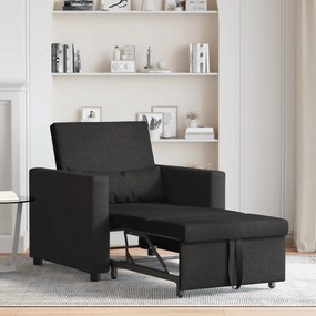 vidaXL Πολυθρόνα 3 σε 1 Μονή Κρεβάτι Μετατρέψιμη Μαύρη Υφασμάτινη