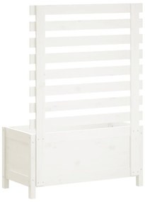 vidaXL Ζαρντινιέρα με Ράφι Λευκή 79 x 39,5 x 114 εκ. Μασίφ Ξύλο Πεύκου