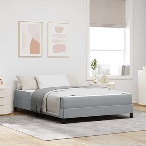 vidaXL Κρεβάτι με ελατήρια Άλλο Ανοιχτό γκρι 140 x 190 cm ύφασμα