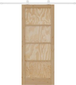 vidaXL Συρόμενη Πόρτα 86 x 211 cm Επεξεργασμένο Ξύλο Φυσικό και Λευκό
