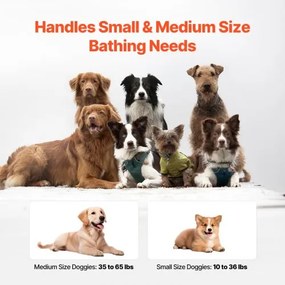 VEVOR Foldable Dog Bathtub Elevated Grey Shower Station for Small &amp; Medium Pets