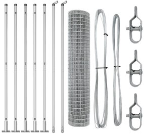 vidaXL Euro Fence με 7 Φλάντζες 1.6x10 μ Γαλβανισμένος Χάλυβας