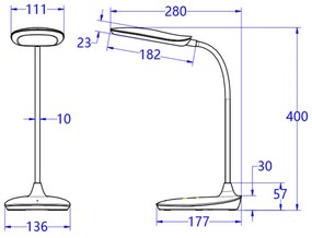 Φωτιστικό Γραφείου LED Blain Γαλάζιο-Λευκό ABS 13,6x17,7x40Υεκ.