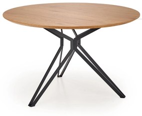 Τραπέζι Houston 541, Χρυσή βελανιδία, Μαύρο, 76cm, 29 kg, Ινοσανίδες μέσης πυκνότητας, Μέταλλο | Epipla1.gr
