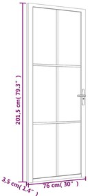 vidaXL Εσωτερική Πόρτα 76x201,5 εκ. Μαύρο Ματ Γυαλί και Αλουμίνιο