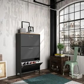 Insi Manchester παπουτσοθήκη 68x30x123εκ. Helvezia Oa / Black  0171.GM44