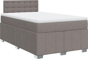 vidaXL Κρεβάτι Boxspring με Στρώμα Taupe 120x200 εκ. Υφασμάτινο