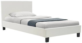 Κρεβάτι Nevil μονό 100x200 PU χρώμα λευκό ματ Υλικό: PU - PLYWOOD - HARDWOOD 006-000012