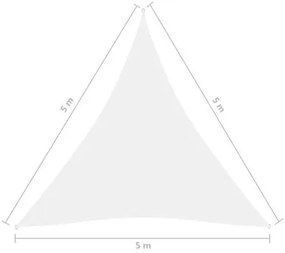 Πανί σκίασης τριγωνικό λευκό HDPE 5x5x5m