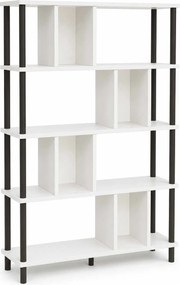 Βιβλιοθήκη Λευκό / Μαύρο LOCUN 90x20x137