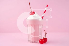 Intra Συλλεκτικό Ξύλινο Παζλ Plywood  4mm - Ροζ Milkshake με σαντιγί και κεράσια Σε Ξύλινο Κουτί - Διαστάσεις: 10x10 cm – 25 κομμάτια