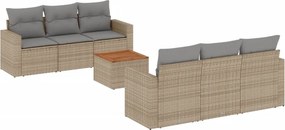 vidaXL Patio Sofa Set 6-θέσια Μίξη μπεζ και ανοιχτό γκρι