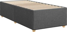 vidaXL Κρεβάτι box spring με στρώμα Σκούρο Γκρι 100 x 200 cm Ύφασμα