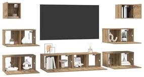 vidaXL Σετ επίπλου τηλεόρασης 8 pcs artisan δρυς 60 x 30 x 30 cm