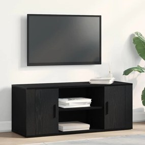 vidaXL Κονσόλα Τηλεόρασης Μαύρο Δρυς 100x35x40 εκ Επεξεργασμένο Ξύλο