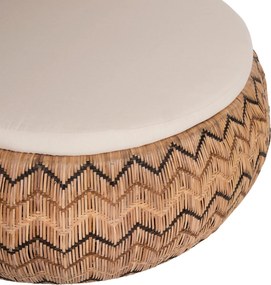 ΠΟΛΥΘΡΟΝΑ ΣΤΡΟΓΓΥΛΗ LADLON HM5992 RATTAN ΦΥΣΙΚΟ-ΕΚΡΟΥ ΜΑΞΙΛΑΡΙ 97x97x76Υεκ.