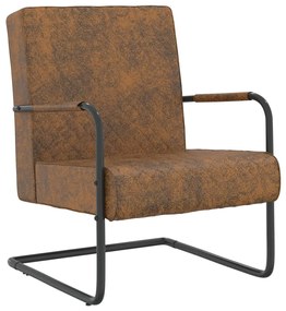 325734 325734 vidaXL Cantilever Chair Brown Fabric Καφέ, 1 Τεμάχιο