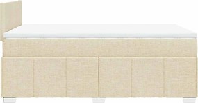 vidaXL Κρεβάτι Boxspring με Στρώμα Κρεμ 120x200 εκ. Υφασμάτινο