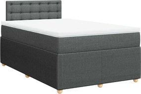 vidaXL Κρεβάτι Boxspring με Στρώμα Σκούρο Γκρι 120x200 εκ. Υφασμάτινο