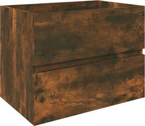 vidaXL Ντουλάπι Νιπτήρα Καπνιστή Δρυς 60x38,5x45 εκ. από Επεξεργ. Ξύλο