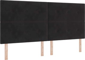 vidaXL Κρεβάτι box spring με στρώμα Μαύρο 200 x 200 cm Βελούδο
