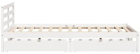 vidaXL Σκελετός Κρεβ. Χωρίς Στρώμα Λευκό 140x190 εκ Μασίφ Πεύκο