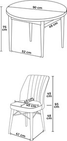 Dining Table &amp; Chairs Set (5 Pieces) Rox - Black Marble, Fume Black Marble
Fume