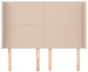 Κεφαλάρι με Πτερύγια Καπουτσίνο 147x16x118/128 εκ. Συνθ. Δέρμα - Καφέ