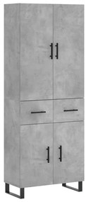 vidaXL Ντουλάπι Γκρι Σκυροδέματος 69,5x34x180 εκ. Επεξεργασμένο Ξύλο