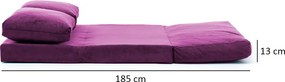 Διθέσιος Καναπές Κρεβάτι Μοβ TAIDA 68x120x62