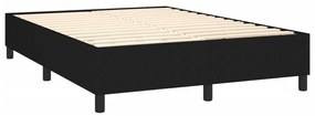 vidaXL Κρεβάτι Boxspring με Στρώμα & LED Μαύρο 140x200 εκ. Υφασμάτινο