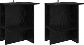 vidaXL Τραπεζάκι σαλονιού 2 pcs Μαύρη Δρυς 40 x 30 x 49 εκ.