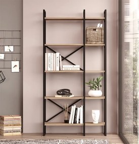 Βιβλιοθήκη Dusan Megapap χρώμα sepet oak 87,5x30x175εκ.