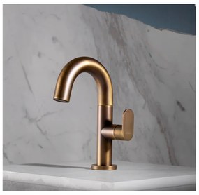 Armando Vicario Slim Antique Brass Μπαταρία Νιπτήρος με Βαλβίδα clic-clac