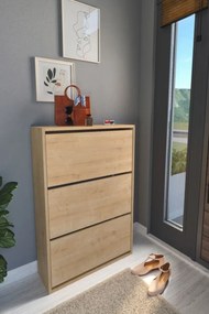 Stewehome Ντουλάπι Παπουτσιών 3 Θέσεων Δρυς 73.6x24x110 cm