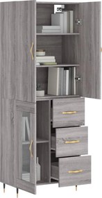 vidaXL Ντουλάπι Γκρι Sonoma 69,5 x 34 x 180 εκ. Επεξεργασμένο Ξύλο