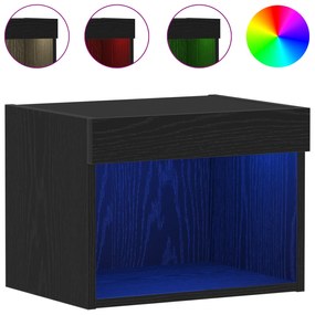 vidaXL Ντουλάπια τοίχου με LED Φωτιστικά 2 τμχ Μαύρη Βελανιδιά 40x30x30 εκ
