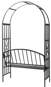 vidaXL Αψίδα Κήπου για Τριαντάφυλλα με Παγκάκι