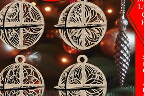 Intra απο ξύλο plywood 3mm-4mm πάχος Τρισδιάστατο Χριστουγεννιάτικων Μπάλων V8 Δίασταση 1x1 cm INTRAFABR-108471965