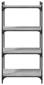 vidaXL Βιβλιοθήκη 4 Επιπέδων Γκρι Sonoma 60x30x120 εκ. Επεξεργ. Ξύλο