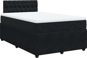 vidaXL Κρεβάτι Boxspring με Στρώμα Μαύρο 120x190 εκ. Βελούδινο